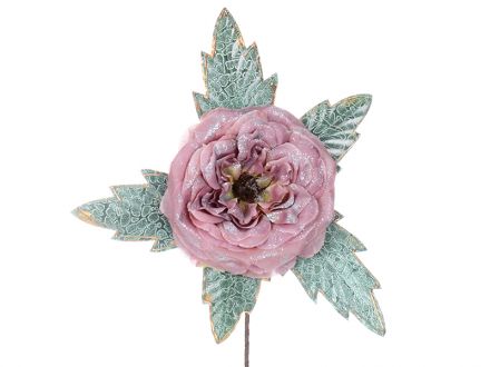 Цена: Цветок фрез с зелеными листьями "Розовая жемчужина"