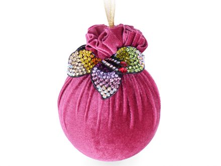 Цена: Елочный шар с украшением цветик семицветик "Бордовая феерия" 10см