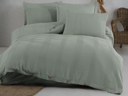 Цена: Комплект постельного белья "Bryno mint" ранфорс жаккард евро 200x220+4н.50x70 см