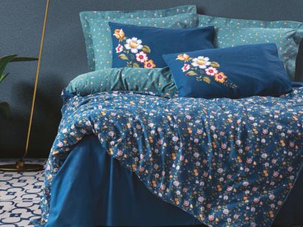 Цена: Комплект постельного белья "Freya lacivert" синий, ранфорс принт полуторный 160x220 см +1н.50x70 см