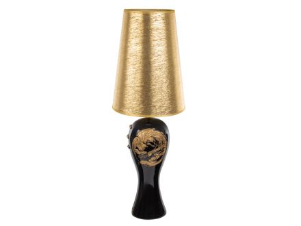 Цена: Светильник с абажуром 79 см черный с золотым драконом