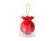 Елочный шар с красным украшением "Красный маскарад" 8см
