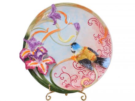 Ціна: Декоративна тарілка Пташка у Ірисах 21 см