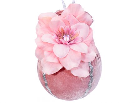 Цена: Елочный шар ø 8 см цветочное сияние "Розовая жемчужина"