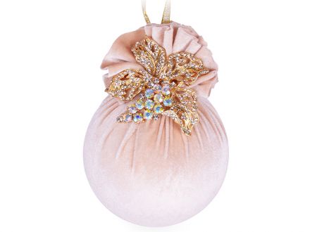 Цена: Елочный шар с ажурным украшением "Айвори" 10см