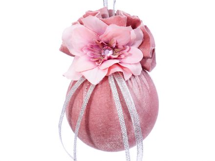 Цена: Елочный шар с цветочной геометрией "Розовая жемчужина" 8см