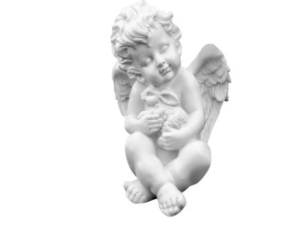 Ціна: Фігурка декоративна Ангел з кроликом, 18 см