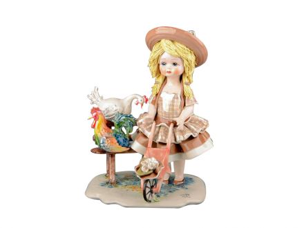Ціна: Фігурка декоративна Дівчина з курочками 30 см