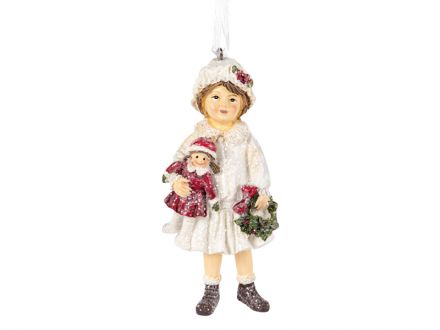 Ціна: Фігурка декоративна Дівчинка з лялькою на ялинку 10,5 см