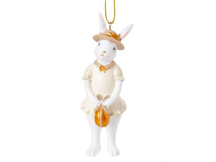 Ціна: Фігурка декоративна Кролик в капелюшку 10см
