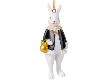 Ціна: Фігурка декоративна Кролик з кошиком 10см