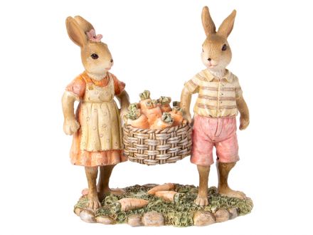 Цена: Фигурка декоративная "Кролики с урожаем" 16см