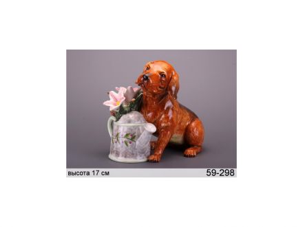 Цена: Фигурка декоративная "Собака с лейкой" 17 см, в кор. 8 шт