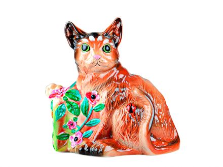 Цена: Копилка "Кот с подарком" керамика 18см