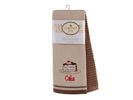 Ціна: Набір кухонних рушників з вишивкою Coffee time V2 кремовий/коричневий 40x60 см (2 шт)