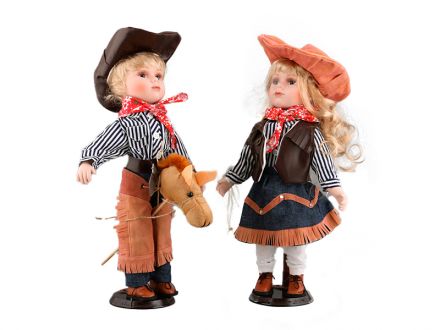 Ціна: Набір ляльок порцелянових Ковбої, 2 пр., 41 см