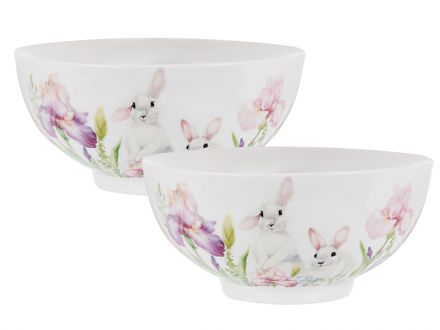 Цена: Набор из 2-х салатников "Кролик в цветах" 15 см