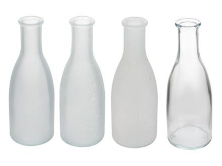 Цена: Набор из 4-х ваз Bottle white-frost h18 d6x26,5 см стекло