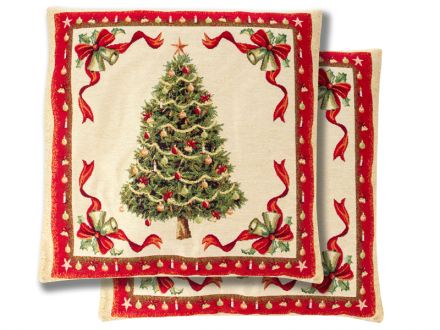 Ціна: Наволочка новорічна гобеленова з люрексом Arbol Navidad 45x45 см