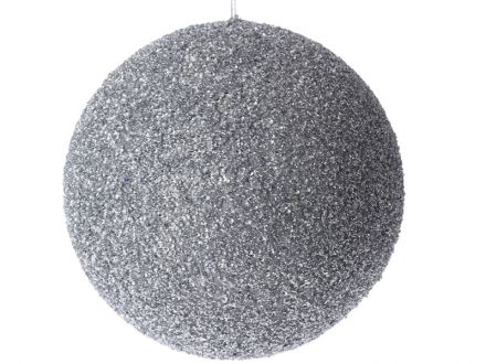 Ціна: Різдвяна куля з глітером срібло, пінопласт 25см