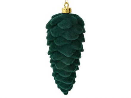 Ціна: Різдвяна шишка вельвет темно-зелений, 15 х 6 х 6 см