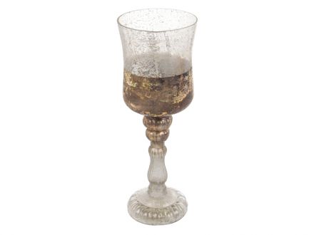 Ціна: Скляний свічник декоративний 32x11см сірий