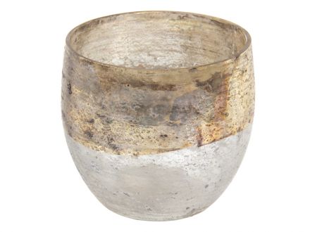 Ціна: Скляний свічник декоративний 9x10см сірий