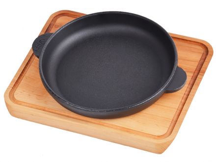 Ціна: Сковорідка чавунна з дощечкою BRIZOLL 160х25 мм