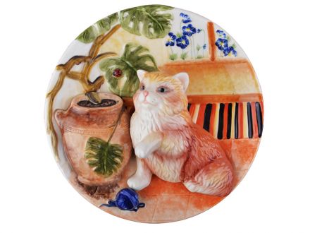 Цена: Тарелка декоративная "Кошка и ваза"