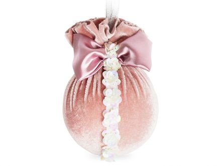 Ціна: Ялинкова куля Ø 8 см з квітами Рожева перлина